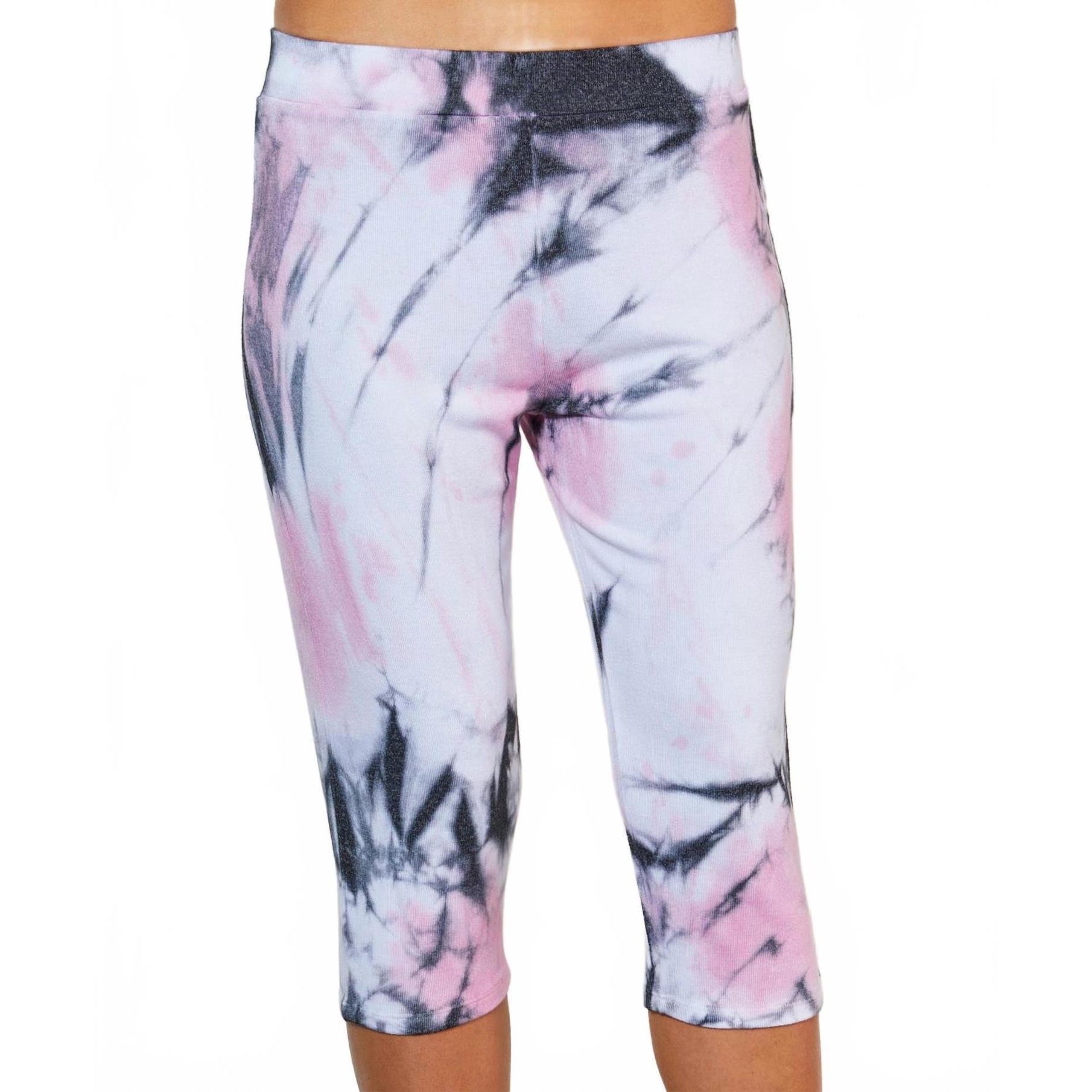 New French Kyss Marble Wash Capri Pants In Peri